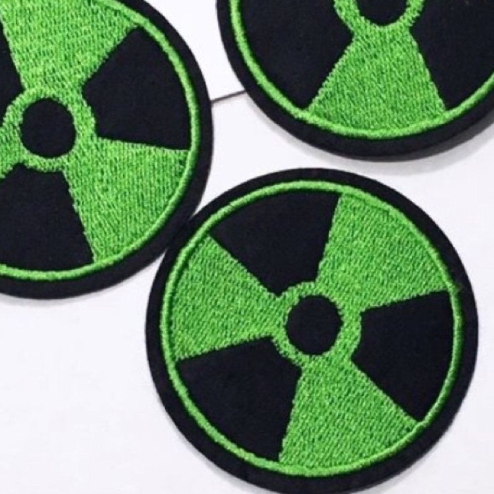 NEW RADIOACTIVE LOGO  IRON ON PATCHES (3-PACK)